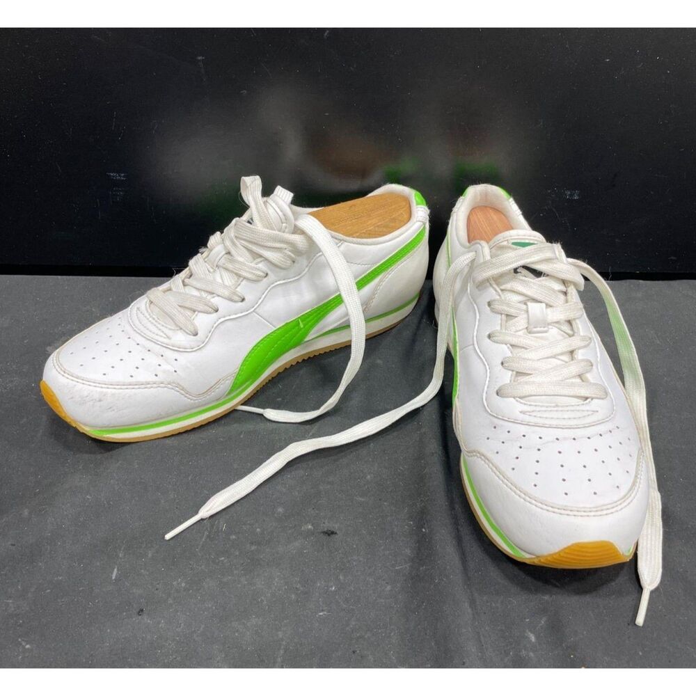 Puma Commander Women's Comfort Shoes White Green Lace-Up Size 8